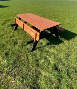 Goedkopepicknicktafels.nl | Zwart Bruine XL Picknicktafel Bruno | Tuintafel 6 Persoons | Bruin Zwart Gespoten Gedroogd Grenen Hout! -Tuinmeubel Winkel 1036x1200