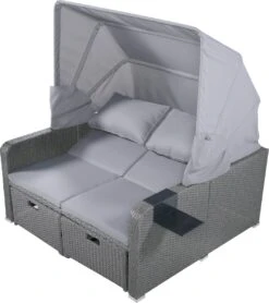 Polyrattan Patio Rieten Meubels Set Voor 2 Personen-Outdoor Rattan Sofa Set Met Intrekbare Luifel-lounge Bank-PE Rotan Loveseat Voor Achtertuin Veranda Tuin Zwembad Balkon-grijs 33 Polyrattan Patio Rieten Meubels Set Voor 2 Personen-Outdoor Rattan Sofa Set Met Intrekbare Luifel-lounge Bank-PE Rotan Loveseat Voor Achtertuin Veranda Tuin Zwembad Balkon-grijs -Tuinmeubel Winkel 1067x1200