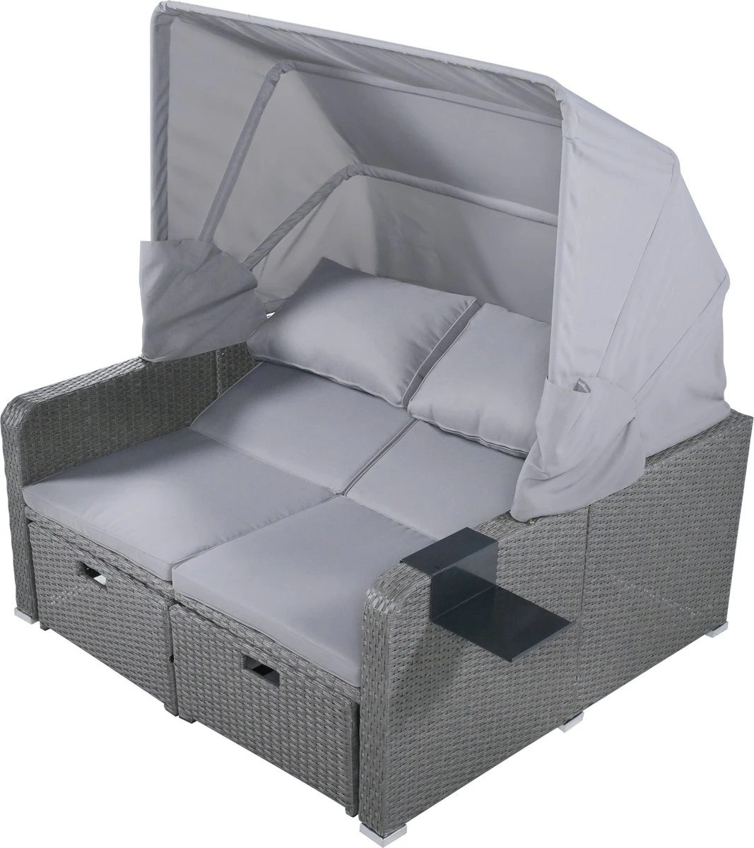 Polyrattan Patio Rieten Meubels Set Voor 2 Personen-Outdoor Rattan Sofa Set Met Intrekbare Luifel-lounge Bank-PE Rotan Loveseat Voor Achtertuin Veranda Tuin Zwembad Balkon-grijs 17 Polyrattan Patio Rieten Meubels Set Voor 2 Personen-Outdoor Rattan Sofa Set Met Intrekbare Luifel-lounge Bank-PE Rotan Loveseat Voor Achtertuin Veranda Tuin Zwembad Balkon-grijs - Afbeelding 17