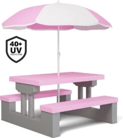 Spielwerk Kinder Tuinset – Incl. Parasol UV-bescherming - Roze Grijs -Tuinmeubel Winkel 1069x1200 4