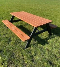 Goedkopepicknicktafels.nl | Zwart Bruine XL Picknicktafel Bruno | Tuintafel 6 Persoons | Bruin Zwart Gespoten Gedroogd Grenen Hout! -Tuinmeubel Winkel 1071x1200 1