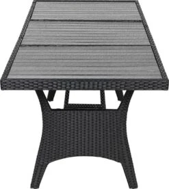 Casaria Polyrattan Tuintafel - WPC Tafelblad 190x90x74 Cm – Zwart -Tuinmeubel Winkel 1074x1200 1