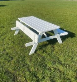 Goedkopepicknicktafels.nl | Witte XL Picknicktafel | Tuintafel 6 Persoons | Wit Gespoten Gedroogd Grenen Hout! -Tuinmeubel Winkel 1125x1200 1