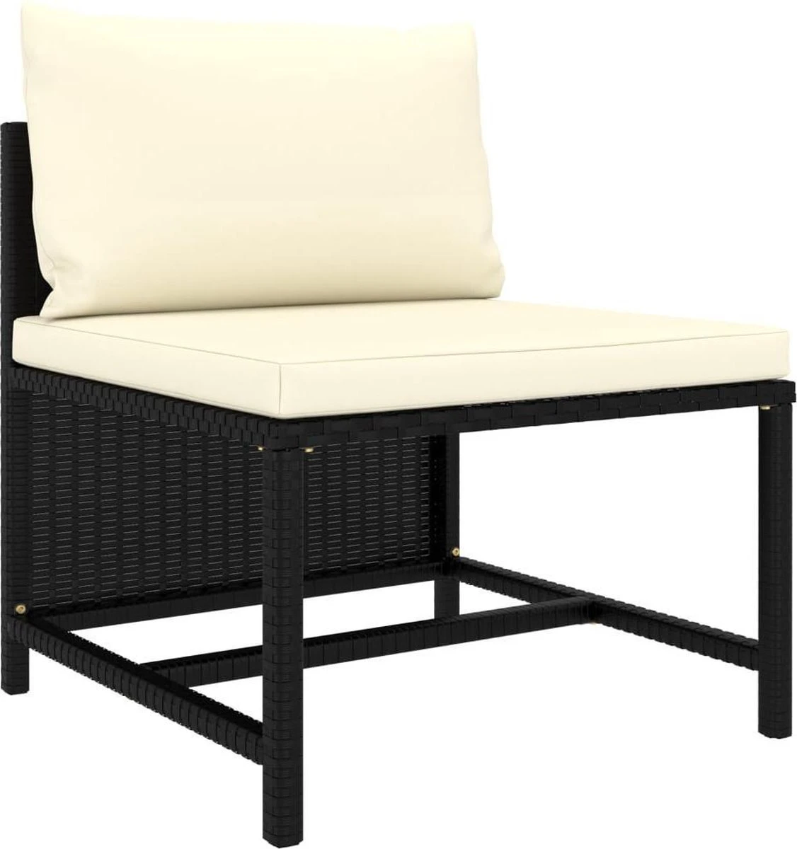 VidaXL 4-delige Loungeset Met Kussens Poly Rattan Zwart 10 VidaXL 4-delige Loungeset Met Kussens Poly Rattan Zwart - Afbeelding 10