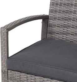 Casaria Polyrattan Loungeset – 2 Stoelen 1 Bank 1 Tafel - Antraciet -Tuinmeubel Winkel 1126x1200 2
