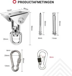 Ophangsysteem - Plafondhaak RVS - Ophanghaak TRX - Hangstoel Buiten - Hangstoel Binnen – Schommelstoel - Schommel - Bokszakken - RVS - 300kg 10 Ophangsysteem - Plafondhaak RVS - Ophanghaak TRX - Hangstoel Buiten - Hangstoel Binnen – Schommelstoel - Schommel - Bokszakken - RVS - 300kg -Tuinmeubel Winkel 1137x1200