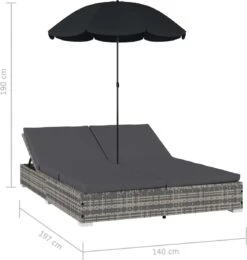 Prolenta Premium - Loungebed Met Parasol Poly Rattan Grijs -Tuinmeubel Winkel 1139x1200 2
