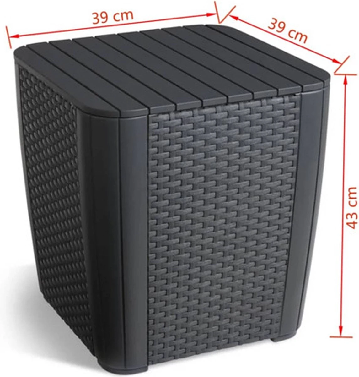 ALLIBERT Keter Luzon Opbergtafel - 39x39x43cm - Donkergrijs 11 ALLIBERT Keter Luzon Opbergtafel - 39x39x43cm - Donkergrijs - Afbeelding 11