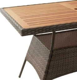 Teamson Home 5-Delig Diningset - Tuinset - Tuinmeubelen - Tafel En 4 Stoelen - Voor Maximaal 4 Personen - Massief Houten Tafelblad - Bruin - 244 X 132 X 84 (cm) -Tuinmeubel Winkel 1145x1200 2