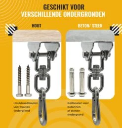 Itstrong® Plafondhaak Ophangsysteem Voor Binnen & Buiten – Ophanghaak Voor Bokszak – Schommel – Schommelstoel – Hangstoel - RVS -Tuinmeubel Winkel 1146x1200 2