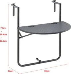 Balkontafel Cicala Inklapbaar 83,5x60x64 Cm Donkergrijs -Tuinmeubel Winkel 1147x1200 1