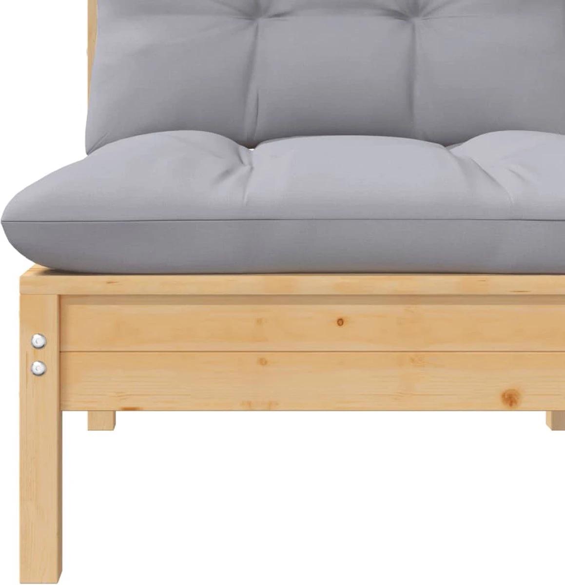 VidaXL 3-delige Loungeset Met Grijze Kussens Massief Grenenhout 5 VidaXL 3-delige Loungeset Met Grijze Kussens Massief Grenenhout - Afbeelding 5