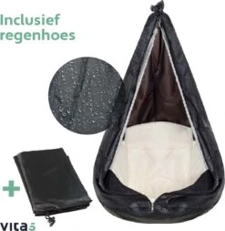 Vita5 Macramé Hangstoel - Voor Binnen En Buiten - Zonder Standaard - Incl. Kussen, Boekenvak En Beschermhoes - Tot 150kg - Beige -Tuinmeubel Winkel 1171x1200 1