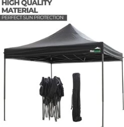 MaxxGarden Easy-up Partytent - 3x3m - Standaard - Waterdicht - Opvouwbaar - Inclusief Draagtas - Zwart 8 MaxxGarden Easy-up Partytent - 3x3m - Standaard - Waterdicht - Opvouwbaar - Inclusief Draagtas - Zwart -Tuinmeubel Winkel 1173x1200