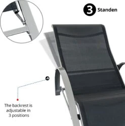 MaxxGarden Ligbed Set - 2 Stuks Zwart - Met Tafel - Sun Loungers - Loungebed -Tuinmeubel Winkel 1191x1200 3