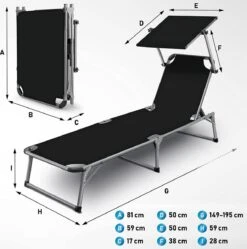 Sens Design Zonnebed - Ligbed Inklapbaar Met Zonneklep - Zwart -Tuinmeubel Winkel 1191x1200 4