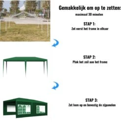 Merkloos Partytent - Paviljoen Opvouwbaar - Easy Up Tuintent Met Zijpanelen - Groen/ 6m X 3m/ 120g/m² -Tuinmeubel Winkel 1197x1200 3