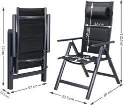 Casaria Tuinstoel Aluminium - 2 Stuks Inklapbaar - Antraciet -Tuinmeubel Winkel 1200x1026 1