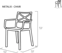 Keter Metalix Tuinstoelen - 4 Stuks - 53,3x60,2x81,3 Cm - Zwart -Tuinmeubel Winkel 1200x1027 3