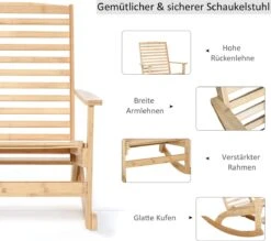 Outsunny Tuin Schommelstoel, Relaxstoel, Tuinstoel, Bamboe Multiplex Naturel 84A-171 -Tuinmeubel Winkel 1200x1063 1