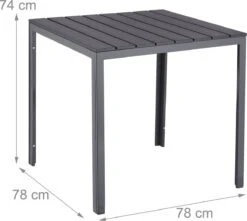 Relaxdays Tuintafel Vierkant - Grijze Buitentafel - Eettafel Tuin - Moderne Balkontafel -Tuinmeubel Winkel 1200x1076