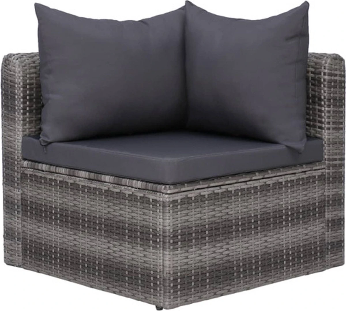 VidaXL 3-delige Loungeset Met Kussens Poly Rattan Grijs 4 VidaXL 3-delige Loungeset Met Kussens Poly Rattan Grijs - Afbeelding 4