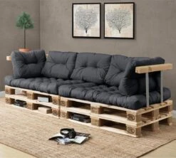 Merkloos En.casa Zitkussen Palletbank - 120 X 80 X 12 Cm - Donkergrijs -Tuinmeubel Winkel 1200x1078 5