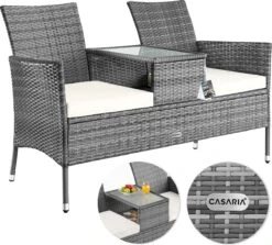 Casaria Polyrattan Tuinbank - Incl. Tafel & Kussens 7 Cm - Grijs 17 Casaria Polyrattan Tuinbank - Incl. Tafel & Kussens 7 Cm - Grijs -Tuinmeubel Winkel 1200x1084