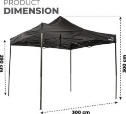 MaxxGarden Easy-up Partytent - 3x3m - Standaard - Waterdicht - Opvouwbaar - Inclusief Draagtas - Zwart 11 MaxxGarden Easy-up Partytent - 3x3m - Standaard - Waterdicht - Opvouwbaar - Inclusief Draagtas - Zwart -Tuinmeubel Winkel 1200x1086 2
