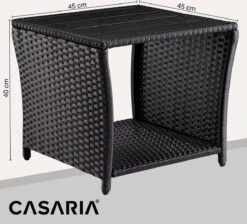 Casaria Polyrattan Bijzettafel - WPC Tafelblad 45x45x40cm – Zwart 16 Casaria Polyrattan Bijzettafel - WPC Tafelblad 45x45x40cm – Zwart -Tuinmeubel Winkel 1200x1090
