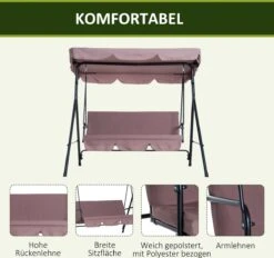 Outsunny Hollywoodschommel 3-zits Tuinschommel Schommelbank Met Dak 3 Kleuren 84A-054 -Tuinmeubel Winkel 1200x1127