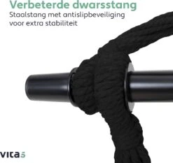 Vita5 XXL Hangstoel - Binnen&Buiten Hangnest - Incl. 2 Kussens En Boekenvak - Volwassenen&Kinderen - Hangmatstoel Tot 225kg - Zwart -Tuinmeubel Winkel 1200x1134 1