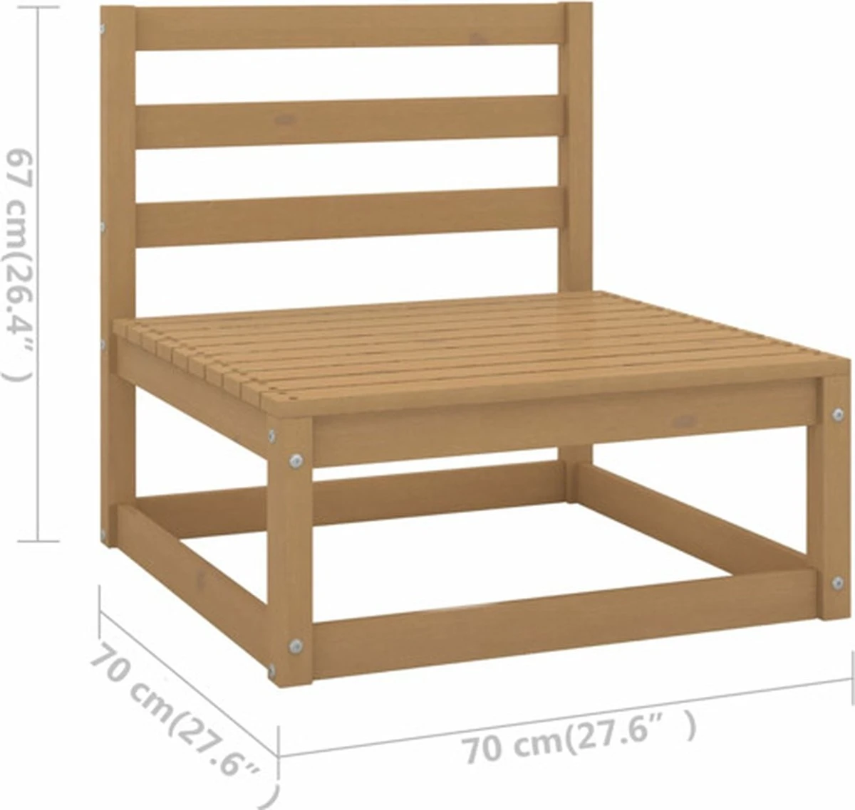 VidaXL 5-delige Loungeset Met Kussens Massief Grenenhout 7 VidaXL 5-delige Loungeset Met Kussens Massief Grenenhout - Afbeelding 7