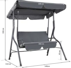 Merkloos Casaria Hollywood Schommel - Antraciet - Incl. Zonnekap 9 Merkloos Casaria Hollywood Schommel - Antraciet - Incl. Zonnekap -Tuinmeubel Winkel 1200x1139