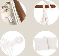 Springos Hangstoel | Binnen & Buiten | Met 2 Kussens | Boekenvak | Ook Voor Kinderen | Belastbaar Tot 150 Kg | Wit -Tuinmeubel Winkel 1200x1143 2