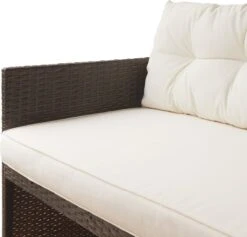 Teamson Home 3-Delig Hoek Loungeset - Tuinmeubelen - Tuinbank - Omvat Tafel En Kussens - Rotan - Bruin/Wit -Tuinmeubel Winkel 1200x1150 3