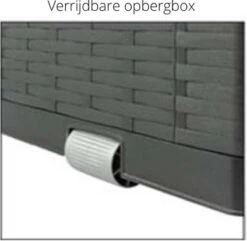 Verrijdbare Tuinkussen Opbergbox - Rattan Look - Zwart - 350 Liter -Tuinmeubel Winkel 1200x1173 3