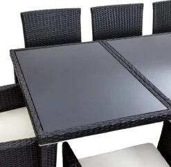 Tectake - Tuinmeubelset - 8 Persoons - Zwart -Tuinmeubel Winkel 1200x1174