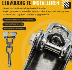 Itstrong® Plafondhaak Ophangsysteem Voor Binnen & Buiten – Ophanghaak Voor Bokszak – Schommel – Schommelstoel – Hangstoel - RVS -Tuinmeubel Winkel 1200x1178 2