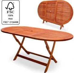 Merkloos Tuintafel Acaciahout - 160x85x75cm - FSC-gecertificeerd -Tuinmeubel Winkel 1200x1180 2