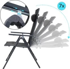 Casaria Tuinstoel Aluminium - 2 Stuks Inklapbaar - Antraciet -Tuinmeubel Winkel 1200x1183 1