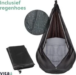 Vita5 Macramé Hangstoel - Voor Binnen En Buiten - Zonder Standaard - Incl. Kussen, Boekenvak En Beschermhoes - Tot 150kg - Grijs 20 Vita5 Macramé Hangstoel - Voor Binnen En Buiten - Zonder Standaard - Incl. Kussen, Boekenvak En Beschermhoes - Tot 150kg - Grijs -Tuinmeubel Winkel 1200x1185 2