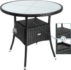 Casaria Polyrattan Bijzettafel 80cm Rond - 5mm Veiligheidsglas – Zwart 13 Casaria Polyrattan Bijzettafel 80cm Rond - 5mm Veiligheidsglas – Zwart -Tuinmeubel Winkel 1200x1185 3