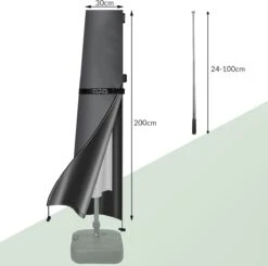 Kingsleeve Parasolhoes Tot Ø 330cm - Weerbestendig Robuust - Grijs -Tuinmeubel Winkel 1200x1191 2