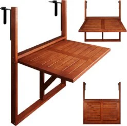 Merkloos Casaria Balkontafel - FSC®-Gecertificeerd Acaciahout – Hangend – Bruin -Tuinmeubel Winkel 1200x1191 8