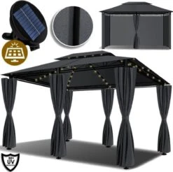 El Jardin - Partytent - 4x3 - Waterdicht Dak - Wanden - Solar - Antraciet Paviljoen 10 El Jardin - Partytent - 4x3 - Waterdicht Dak - Wanden - Solar - Antraciet Paviljoen -Tuinmeubel Winkel 1200x1197 13