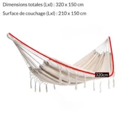 Detex Hangmat Met Franjes - 320x150cm – Belastbaar Tot 300kg Beige -Tuinmeubel Winkel 1200x1198 27