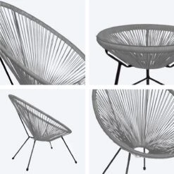 LifeGoods Acapulco Bistroset - 3-Delig - Tuinset Met Bijzettafel - Grijs -Tuinmeubel Winkel 1200x1200 1063