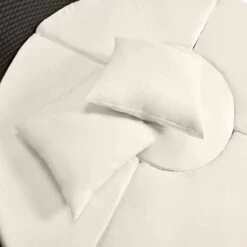 Casaria Polyrattan Zonne-Eiland Ø185cm – Incl. Kussens - Zwart Crème -Tuinmeubel Winkel 1200x1200 1093