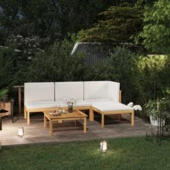 Decoways - 5-delige Loungeset Met Kussens Massief Acaciahout Crèmekleurig -Tuinmeubel Winkel 1200x1200 1102